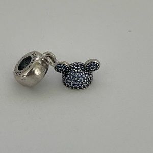 Pandora s925 ale blue Mickey Mouse ears hat charm
